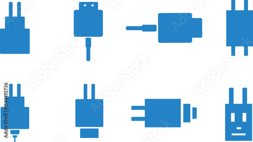 charger plug Simple vactor icon. Charger adapter icons, usb charging symbol, charger icon Vector symbol,
