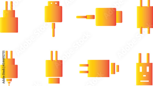 set off charger plug Simple vactor icon. Charger adapter icons symbol, usb charging symbol, charger icon Vector symbol,