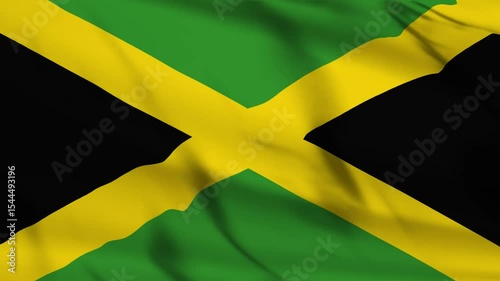 High Quality Jamaica Flag on Clear Blue Sky, Jamaica Flag Animation 