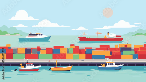 cargo ship in the sea port