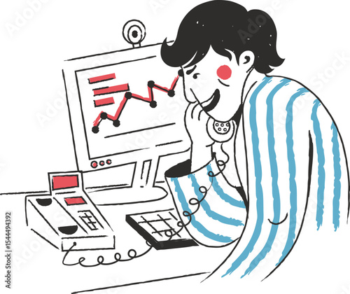 Confident male trader discussing bull market and rising stock prices in a business banner ad