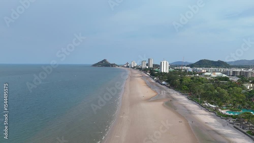 Beach and skyline under soft daylight