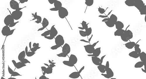 Rustic Dried Eucalyptus Leaves: Organic Botanical Texture on White