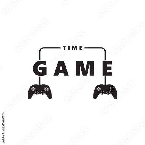 Game logo Illustration vector, Game Illustration with joystick and typography