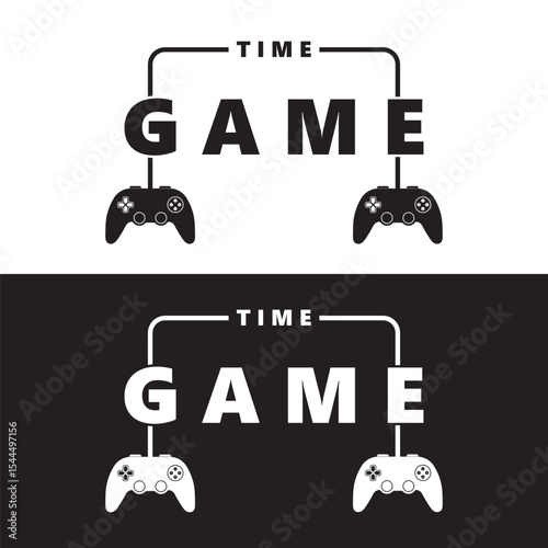Game logo Illustration vector, Game Illustration with joystick and typography