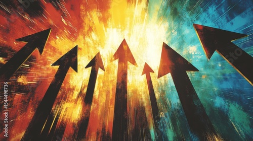 Dynamic Arrows Symbolizing Growth and Progress