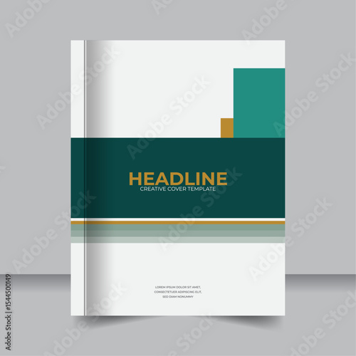 Creative Annual Report Cover Layout with Bold Color Blocks, Business Report Book Cover Template with Professional Flair
