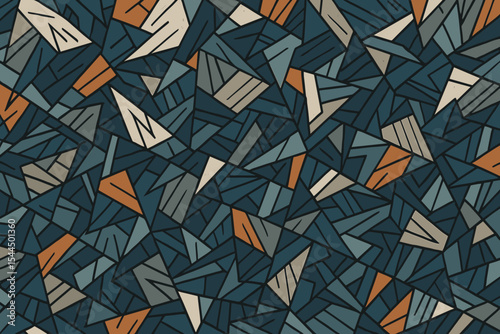 Abstract geometric pattern with angular shapes in muted tones