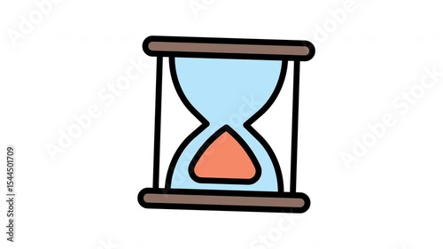 Hourglass animated icon in filled line style with alpha channel. Perfect for project and Explainer Video