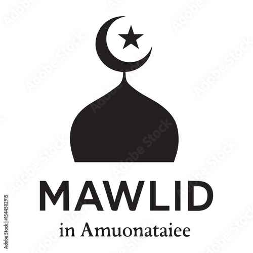 Mawlid An-Nabi Celebration with Mosque Silhouette

