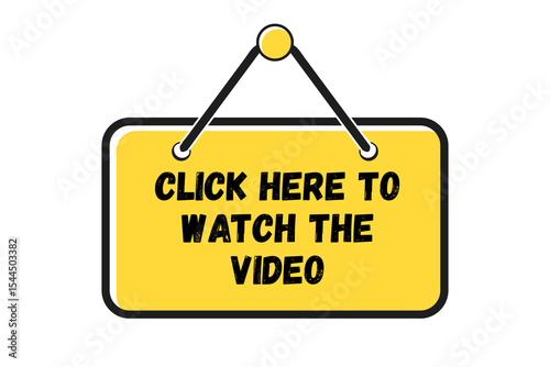 promotion text box Hanging Door Sign Board with Click here to watch the video