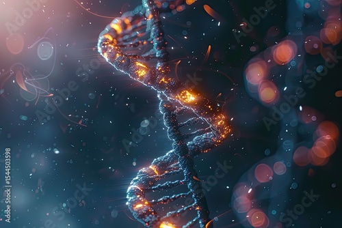 High Quality Visual of Dna Gene Background Illustrating Genetic Medical Biotechnology