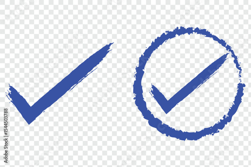 check mark texture grunge element doodle hand drawn icon. Check mark drawing, eps 10.