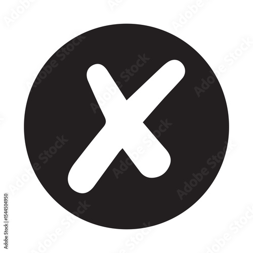 Cross Mark silhouttee vector illustration on white background
