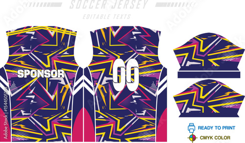 Soccer jersey pattern design background for soccer kit, football kit, bicycle, e-sport, basketball, t-shirt mockup template. Fabric pattern. Abstract background. Vector Illustration. 