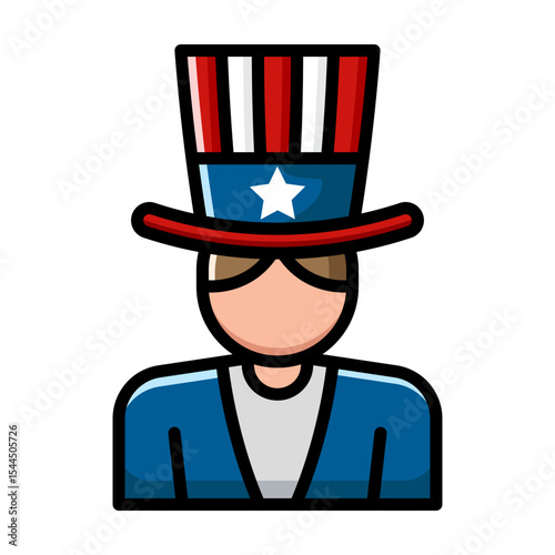 Made in uk a Uncle sam wearing a top hat vector icon.