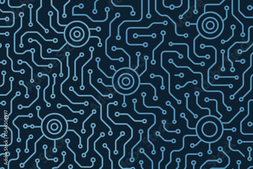 Seamless dark blue circuit board pattern for tech backgrounds