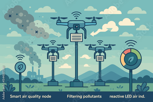 Smart air quality monitoring with drone filtration towers