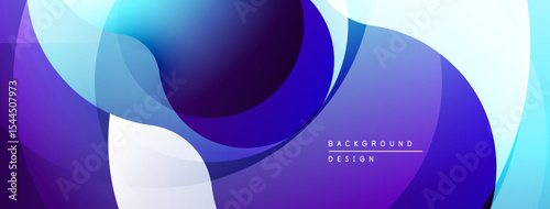 Abstract fluid shapes, vibrant blues, purples create dynamic background. Modern design, smooth gradients offer visual interest.