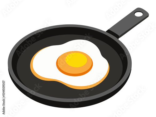 Breakfast Egg in Frying Pan Drawing