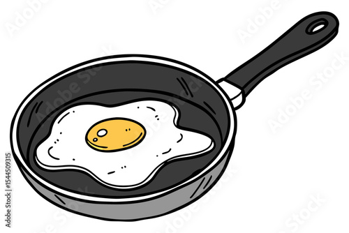 Fried Egg Cooking Pan Minimal Art