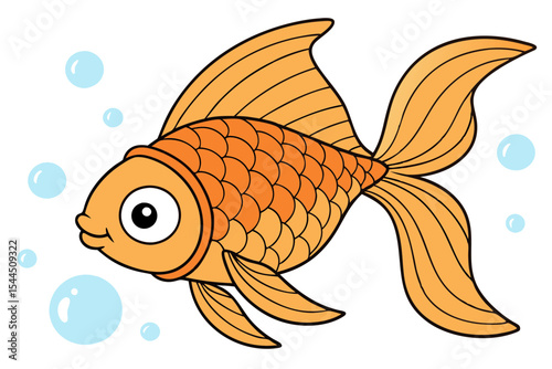 Goldfish Silhouette Minimal Vector Art