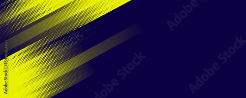 Yellow halftone on blue background. Vector dotted sparkles or halftone shine pattern texture Pop Art Style Background.