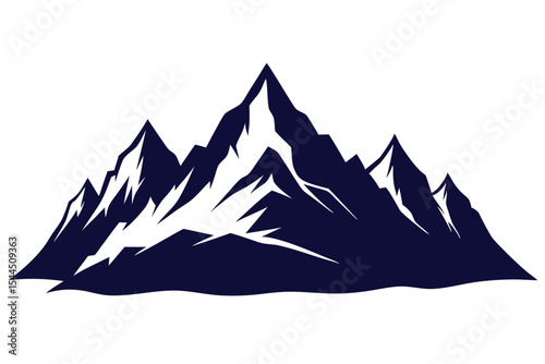 Mountain Range Silhouette Minimalist Vector Art