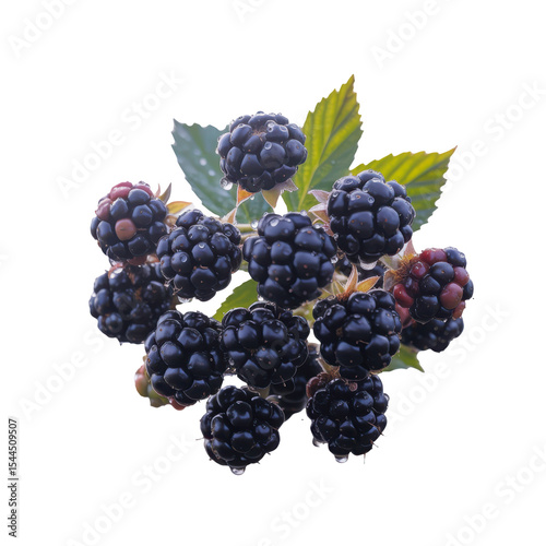 Wallpaper Mural Juicy ripe blackberries with dew drops, isolated on transparent background Torontodigital.ca