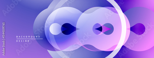 Abstract purple background. Overlapping circles create dynamic visual effect. Modern design, smooth gradients, vibrant colors.