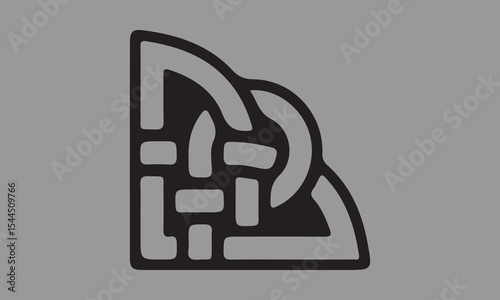 black and white vector illustration of an abstract symbol