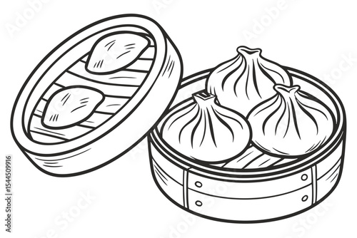Steamed Dumplings Vector Food Art