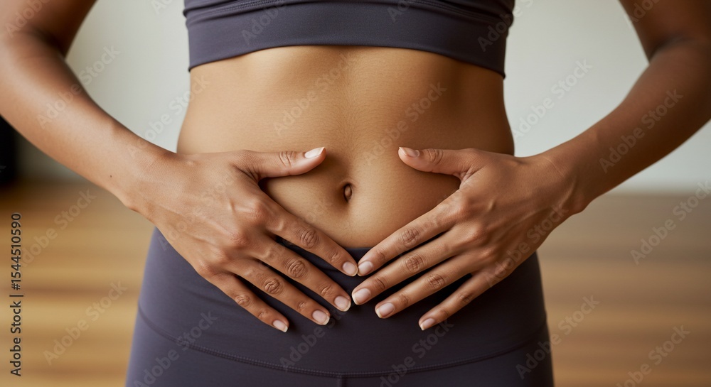 © Imagine Stuff - Womans hands on a flat stomach health and fitness concept © Imagine Stuff - Womans hands on a flat stomach health and fitness concept