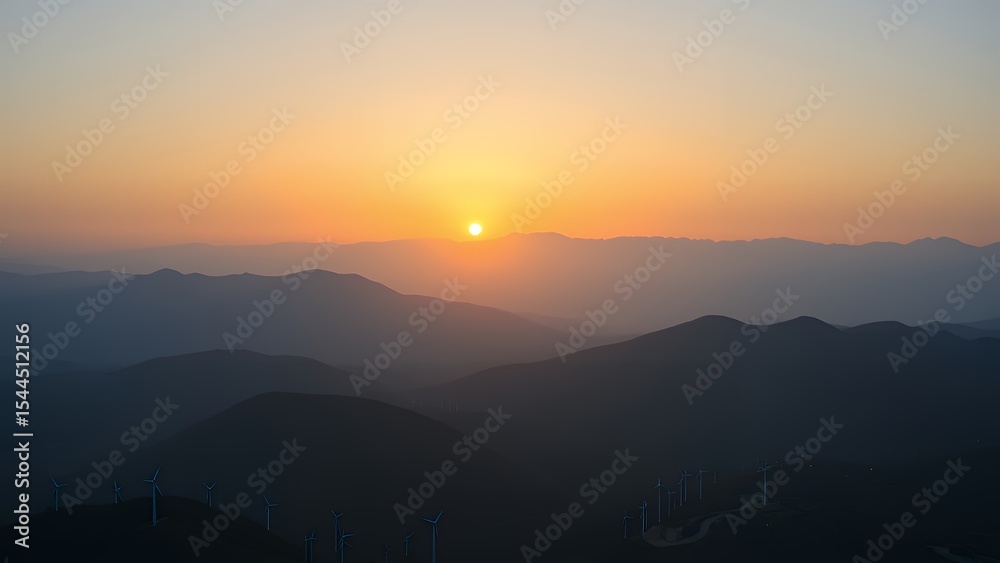 Fototapeta premium 持続可能な未来を象徴する美しい日の出