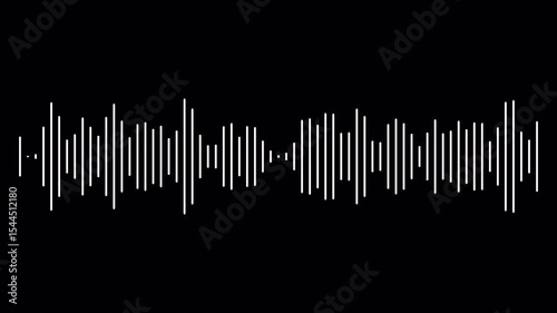Audio sound waveform Animation, line audio wave visualization on a transparent background Sound audio equalizer animation, sound wave, Audio spectrum in 4k.