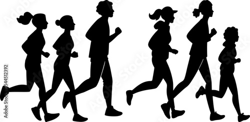 Silhouettes of Runners, Silhouettes of people joggin