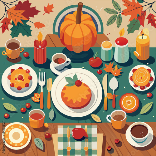 Autumnal Thanksgiving Table Setting
