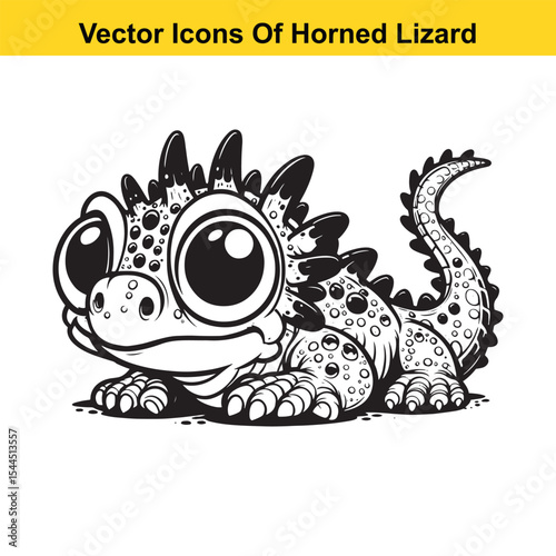 Horned Lizard Cartoon Vector – Desert Reptile Western Style