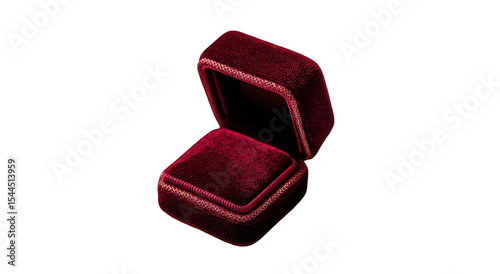 Red velvet ring box open