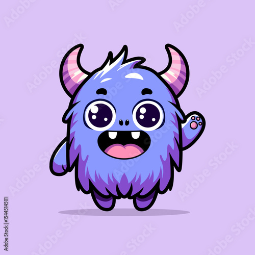 Cute flat design monster character illustration - Giggsy