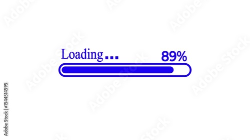 Loading icon animation with white color background . Loading bar and percentage Futuristic progress loading bar 0-100 percent.