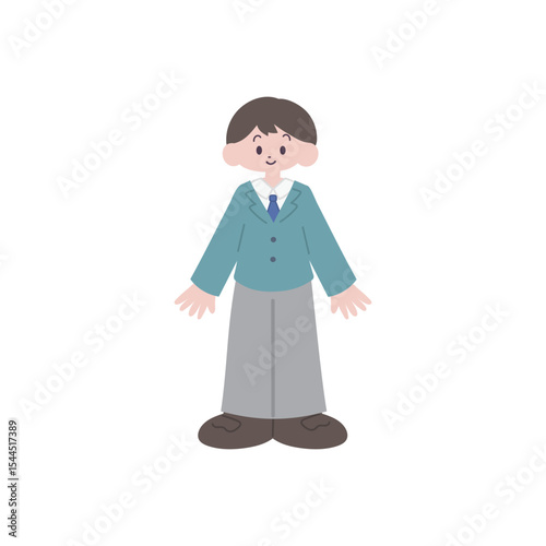 男子学生のイラスト【全身】