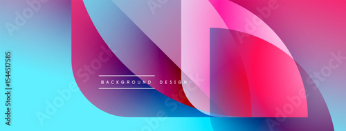 Abstract gradients overlap, creating dynamic visual effect. Blue transitions to pink, modern design elements present.