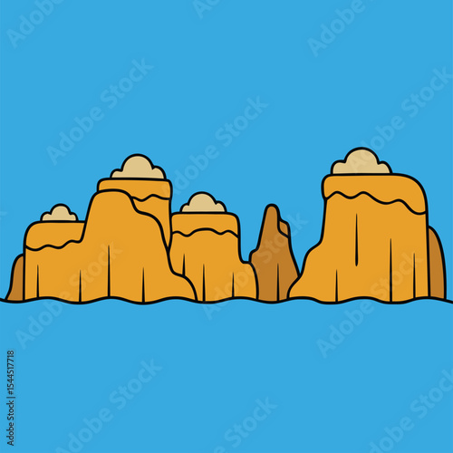 cartoon rocky cliffs and caves.eps