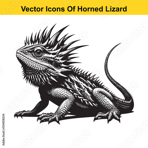 Horned Lizard Cartoon Vector – Desert Reptile Western Style