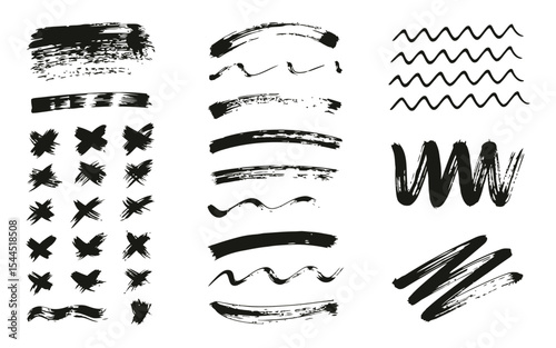 hand drawn vector illustration of brush strokes