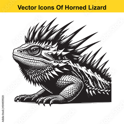 Horned Lizard Cartoon Vector – Desert Reptile Western Style