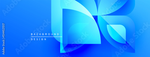 Abstract blue gradient design. Overlapping shapes create modern visual effect. Bright, dynamic composition suitable for backgrounds.