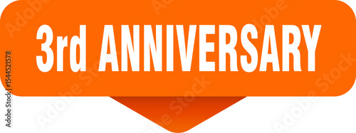 3rd anniversary sticker. 3rd anniversary sign on transparent background