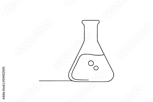 Lab flask continuous one line drawing minimalism design
